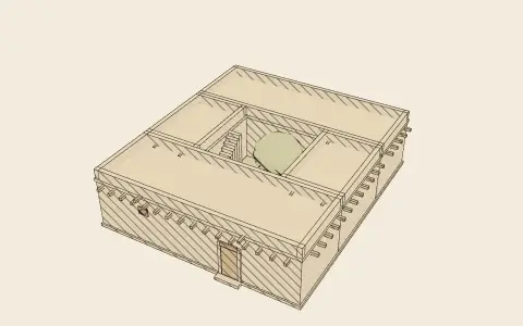 3D model: A courtyard house.