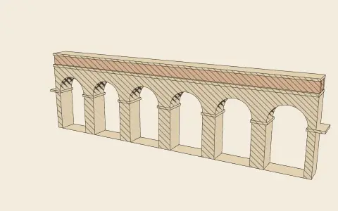 3D model: An aqueduct arcade.