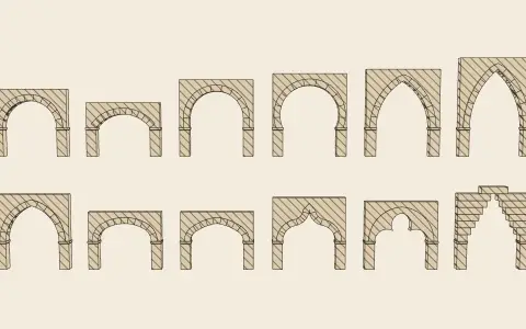 3D model: A gallery of arches.