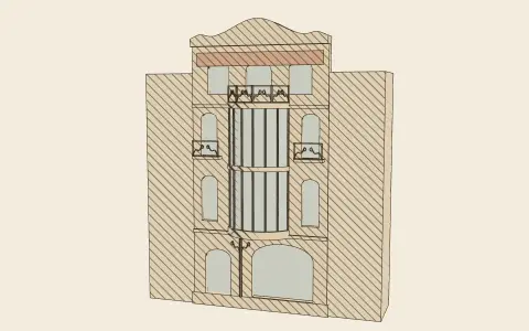 3D model: An Art Nouveau façade.