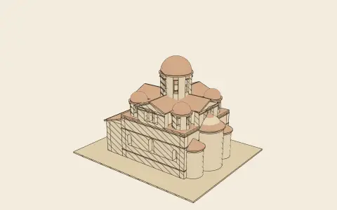 3D model: The cross-in-square church.