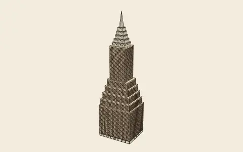3D model: The setback building (1916 zoning).