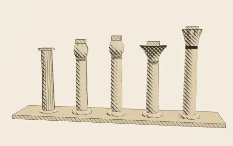 3D model: Egyptian columns.