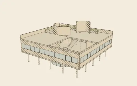 3D model: The Five Points of a new architecture.
