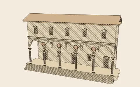 3D model: The Innocenti loggia.