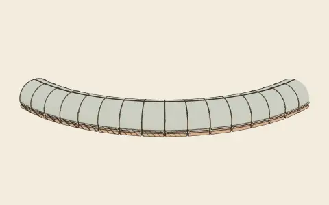 3D model: A glass arcade.