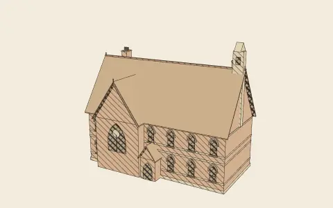 3D model: A Victorian Gothic hall.