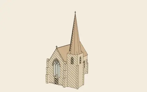 3D model: A Gothic Revival church.