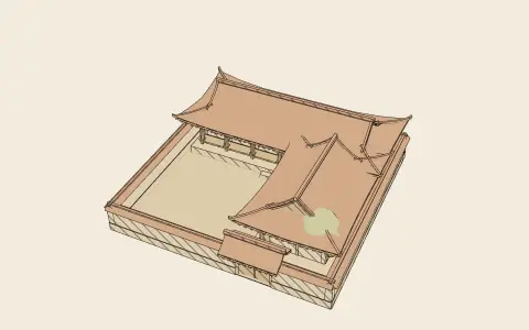 3D model: A hanok on its lot.