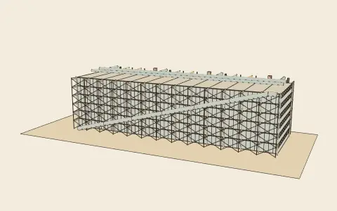 3D model: High-tech: frame and services.
