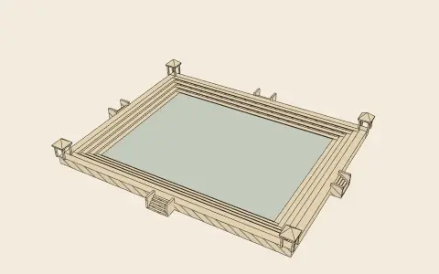 3D model: A stepped tank.