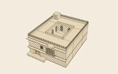 3D model: The haveli.