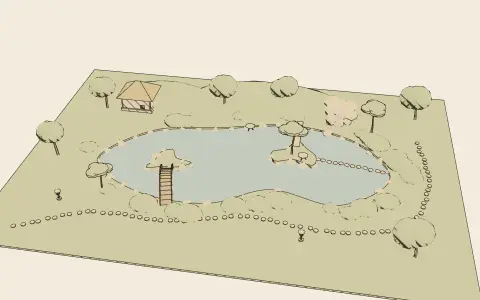 3D model: A Japanese garden.