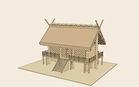 3D model: The Shintō shrine.