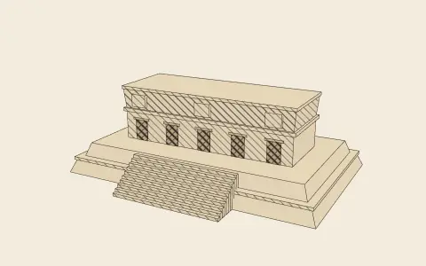 3D model: A Maya palace range.