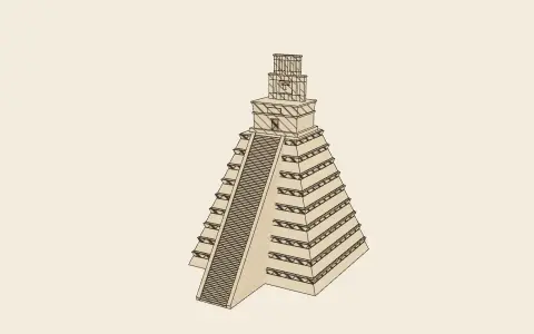 3D model: A Maya temple-pyramid.