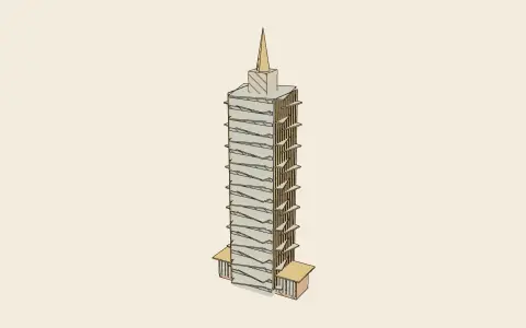 3D model: The tree-like tower.