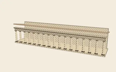 3D model: A portico (stoa).