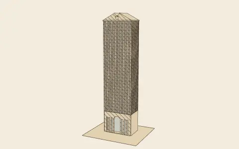 3D model: The postmodern tower.
