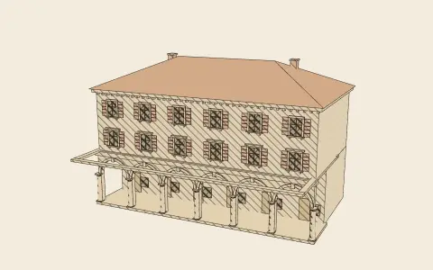 3D model: An arcaded portico.