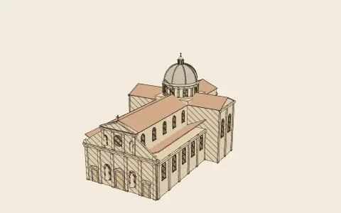 3D model: A domed church.