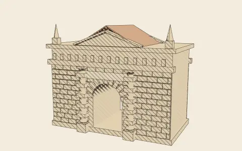 3D model: A city gate.