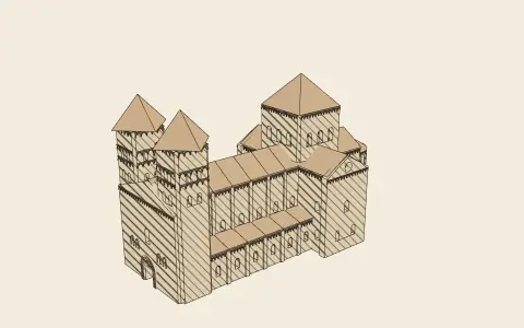 3D model: A Romanesque church.