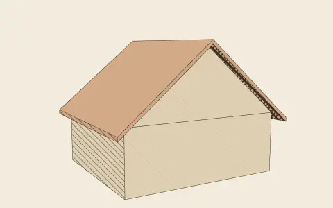 3D model: Roof pitch and covering.
