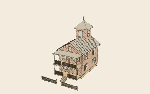 3D model: The Seaside cottage.