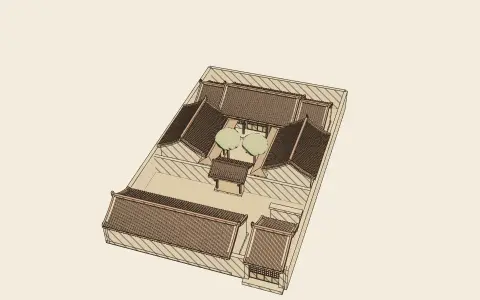 3D model: The Beijing courtyard house (siheyuan).