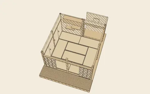 3D model: The tatami room.