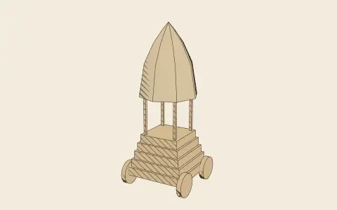 3D model: A temple car.