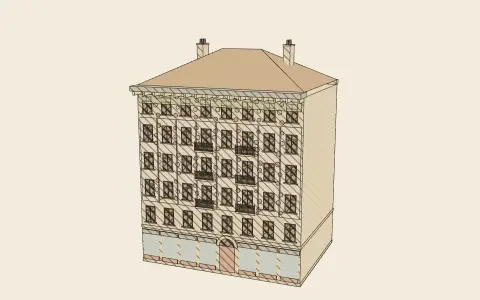 3D model: A Viennese apartment house.