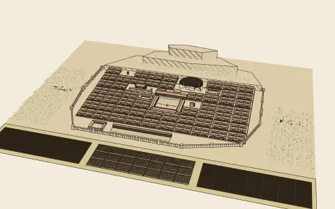 A town in each style: the model drawn as an engraving