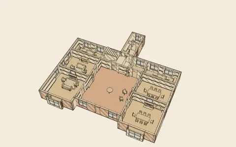 A house by its style’s rules: the model drawn as an engraving