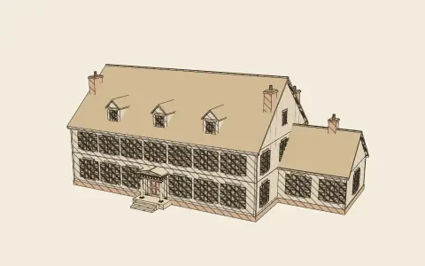 A house by its style’s rules: the model drawn as an engraving