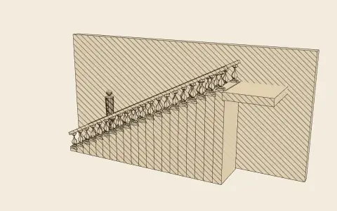 Blondel’s stair rule: the model drawn as an engraving