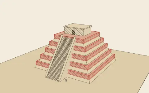 The Mesoamerican platform pyramid: the model drawn as an engraving