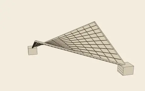 The hyperbolic paraboloid: the model drawn as an engraving