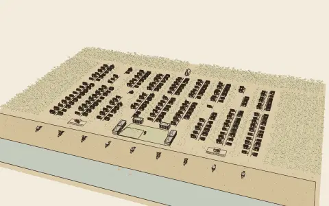A town in each style: the model drawn as an engraving