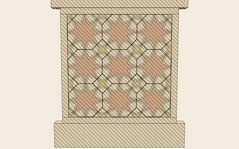 Girih: the star pattern: the model drawn as an engraving