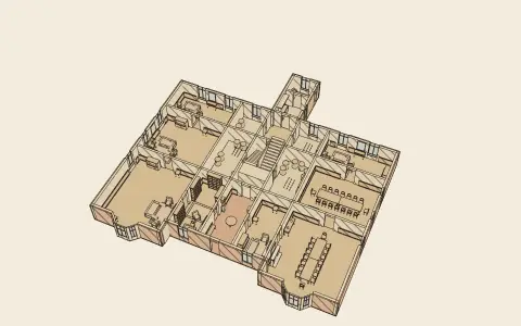 A house by its style’s rules: the model drawn as an engraving