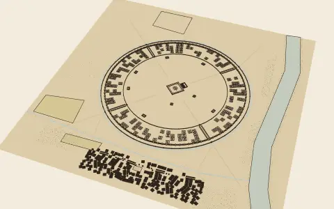 A town in each style: the model drawn as an engraving