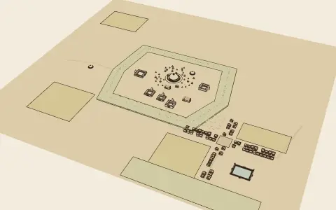 A town in each style: the model drawn as an engraving