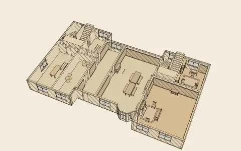 A house by its style’s rules: the model drawn as an engraving