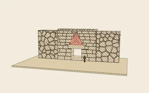 The Lion Gate at Mycenae: the model drawn as an engraving