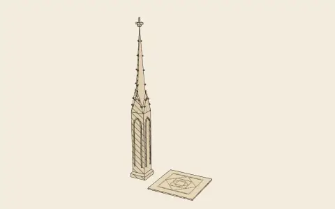 The pinnacle after Roriczer: the model drawn as an engraving