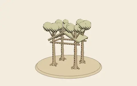 The primitive hut: the model drawn as an engraving