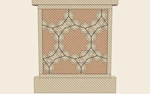 Girih: the star pattern: the model drawn as an engraving