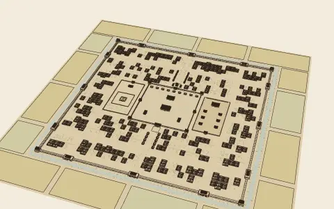 A town in each style: the model drawn as an engraving